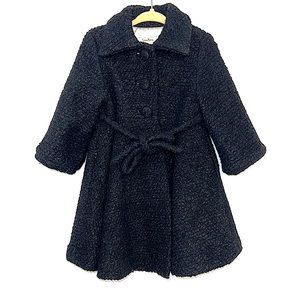 Helena Children’s Clothing | Gorgeous Black Boucle Wool Princess Coat | 18M